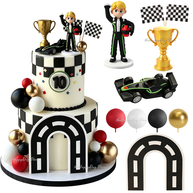 Lighting Mcqueen Birthday Decor - 26-1Pcs Dekorasi Kue Mobil Balap, Hiasan