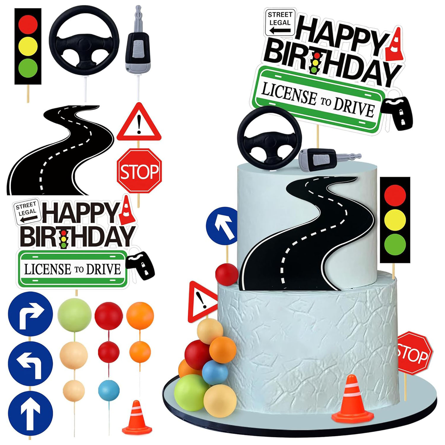 Lighting Mcqueen Birthday Decor - Driver License Topper kue pengendali baru