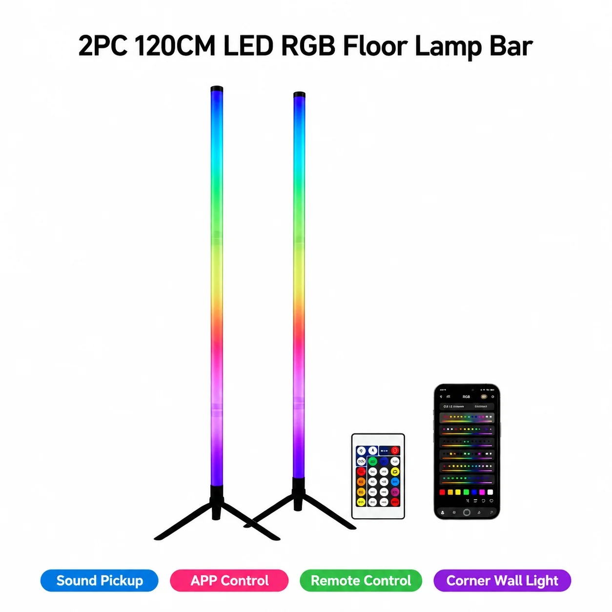 Decor Lighting Pack - 2 Paket Lampu Lantai Sudut LED