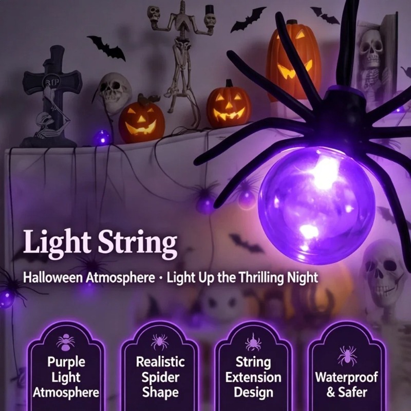 Garden Lighting Decor - Lampu LED Bentuk Laba-laba Bertenaga Baterai,