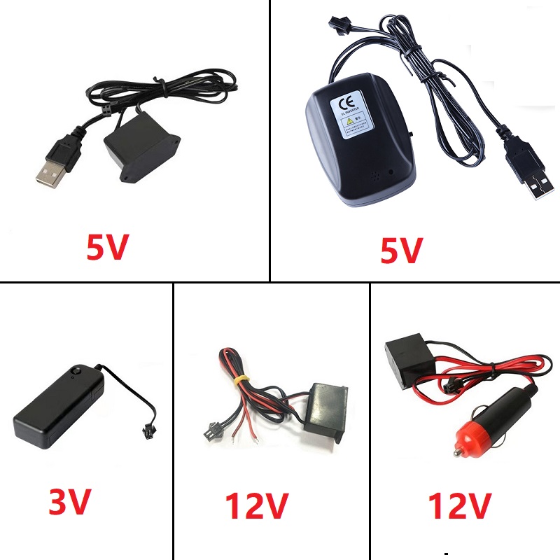 Lighting Bolt Decor - DC 12V lampu garis EL USB