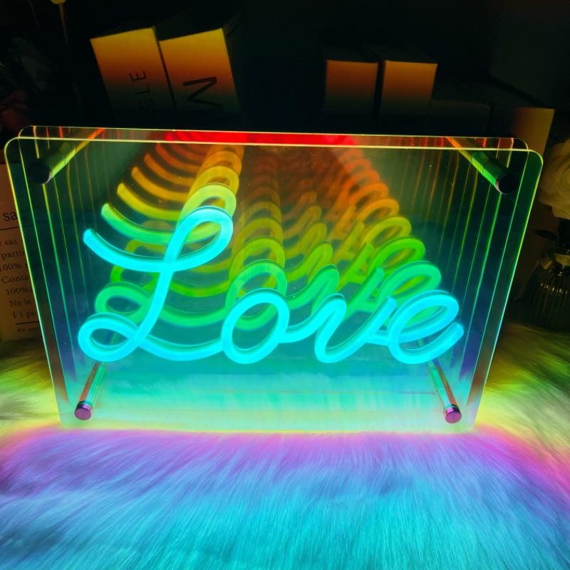 Decor Lighting Table Lamps - Cinta Cermin Tak Terbatas Tanda Neon