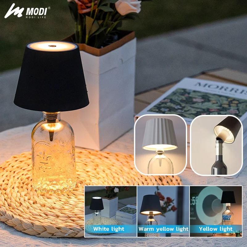 Colour Changing Bulb - Lampu Meja Botol Kontrol Sentuh Nirkabel