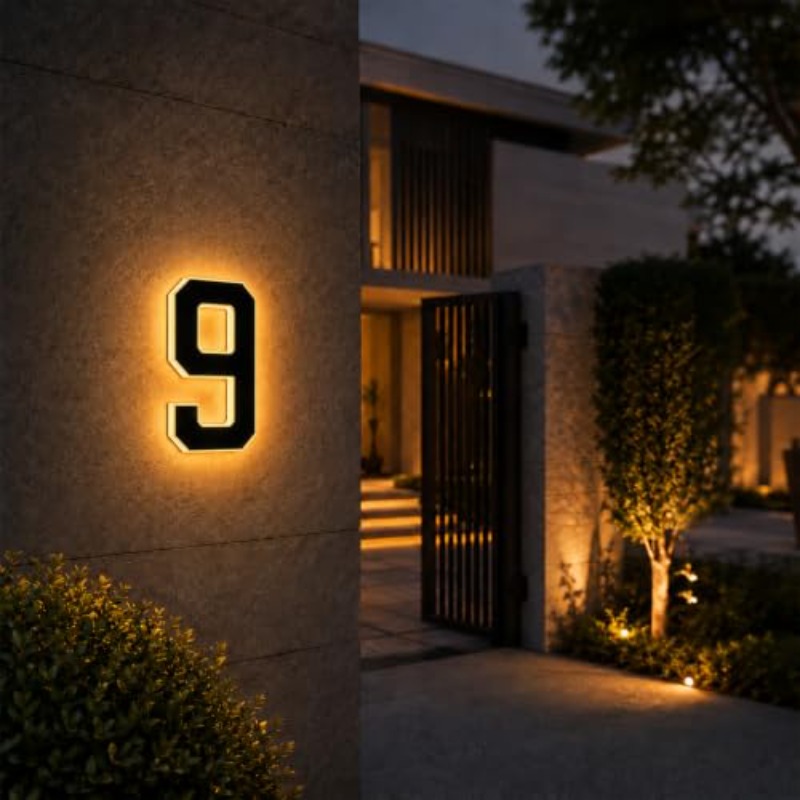Decor Lighting Address - Lampu Nomor Rumah LED Tenaga Surya