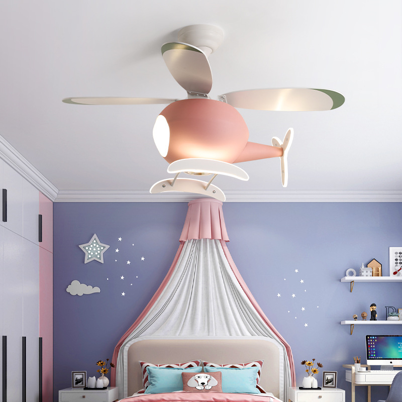 Lighting Decor Room - Lampu Kipas Pesawat Kartun Kreatif Modern