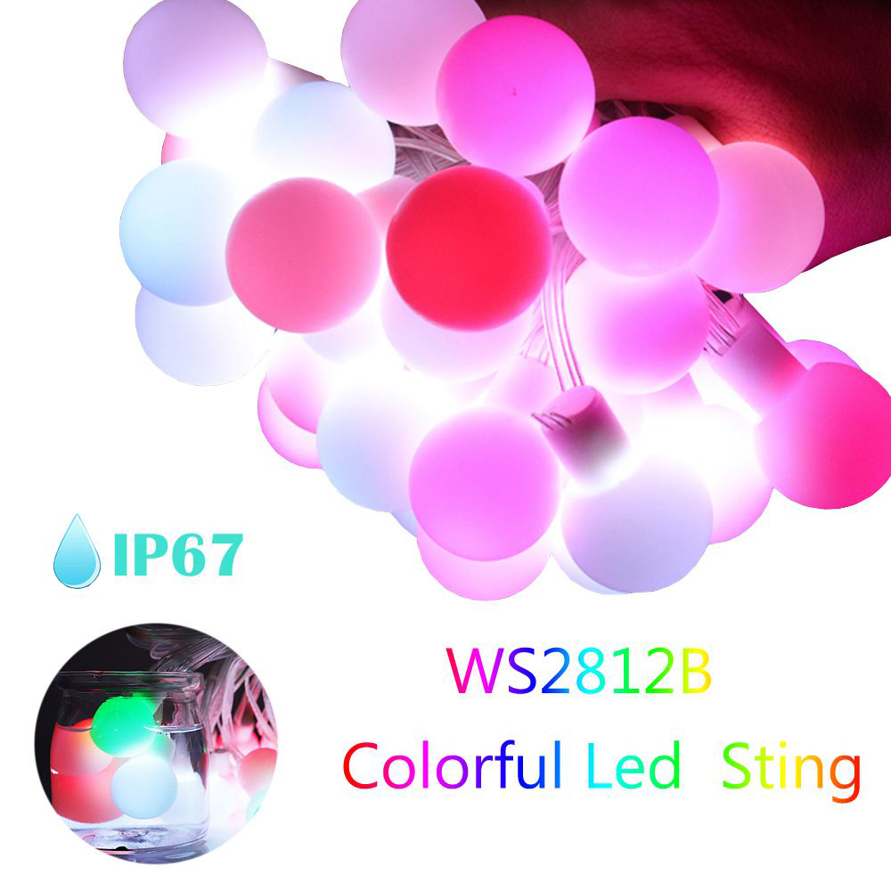 WS2812b LED Bola Bulat Tali La - Decor Lighting Address ulasan dan harga