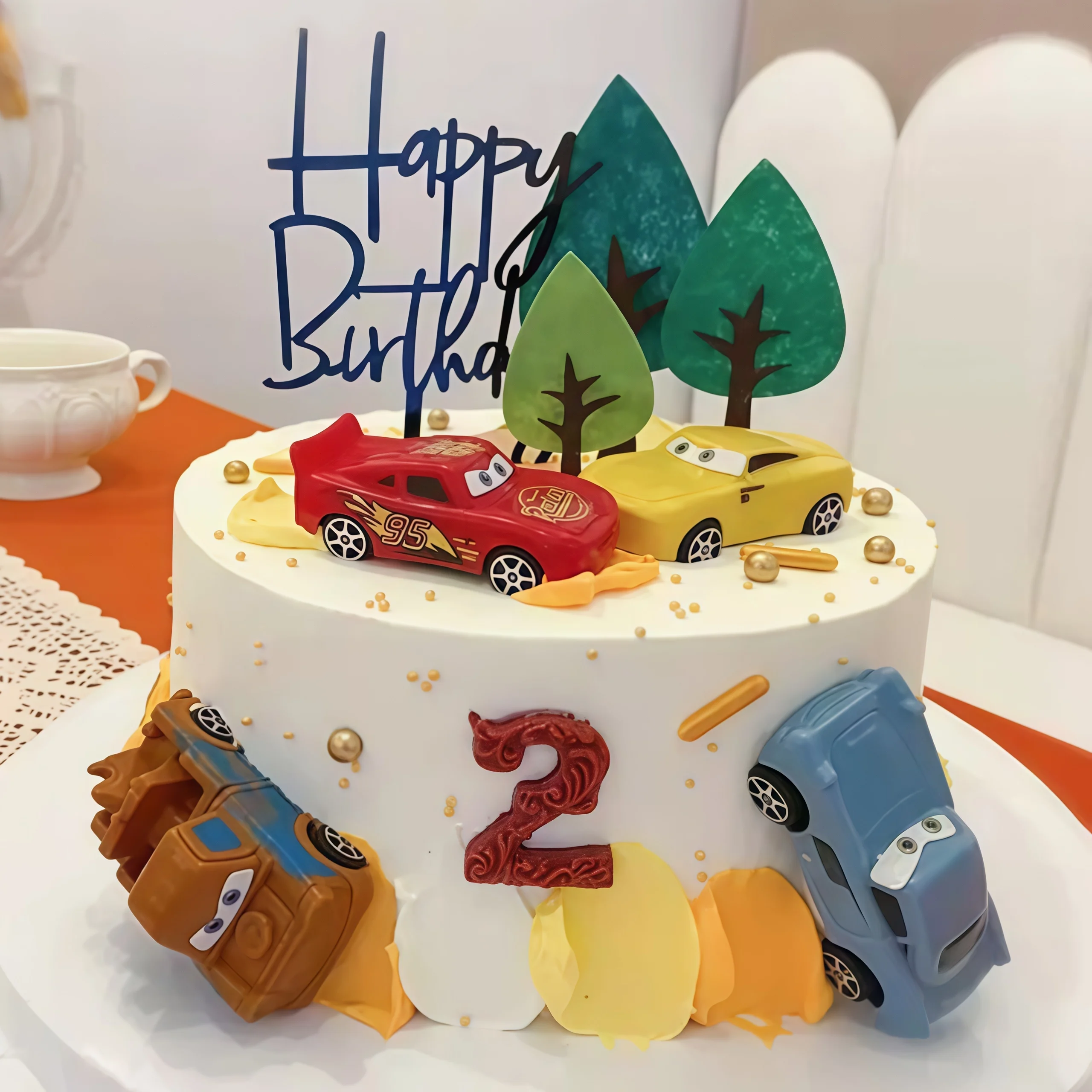 4 Buah Aksesori Topper Kue Sel - Lighting Mcqueen Birthday Decor ulasan dan harga