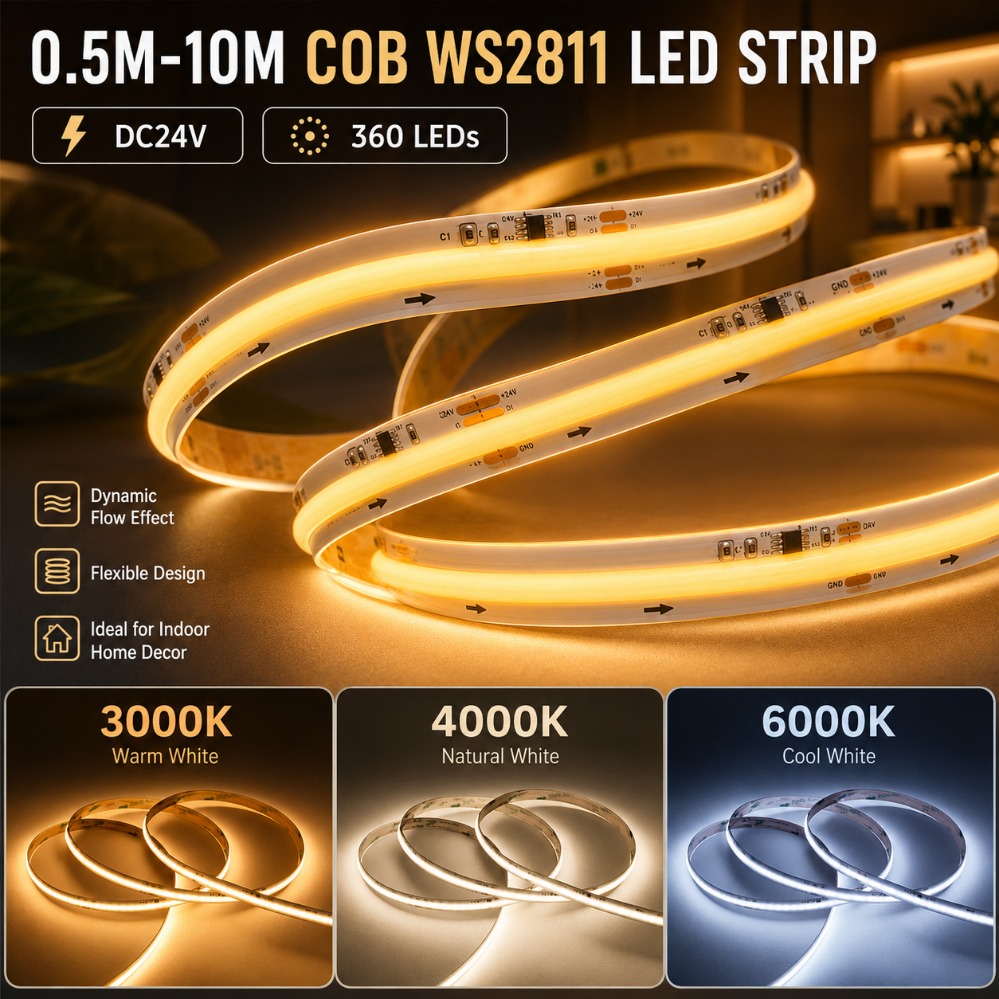 Lampu Strip LED COB WS2811 DC2 - Decor Lighting Address ulasan dan harga