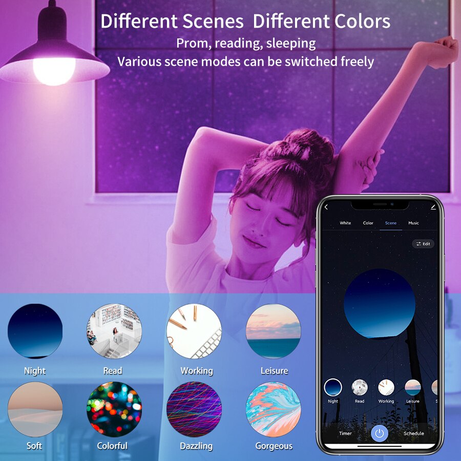 Lampu LED Bluetooth Tuya Dapat - Colour Changing Bulb ulasan dan harga