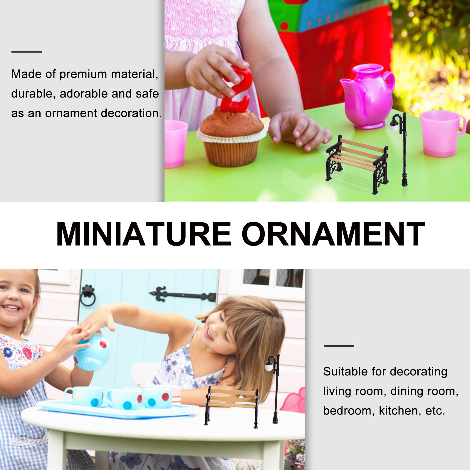 2Pcs Kursi Miniatur dan Tiang  - Lighting Decoration Ideas For Home ulasan dan harga